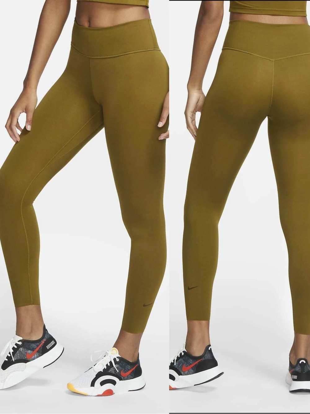 Nike One Luxe 7/8 Green Leggings Size L